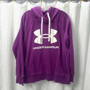 Under Armour Women's Rival Fleece Big Logo Pullover Hoodie - Purple - 1X